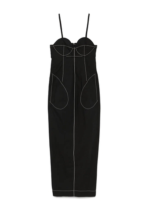 FEDERICO CINA Pinces long dress - Black