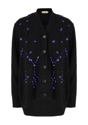 Alberta Ferretti crystal-embellished cardigan - Black