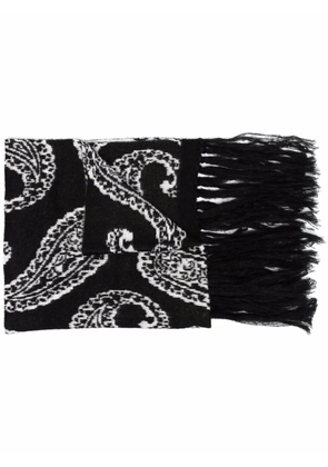 424 paisley pattern scarf - Black