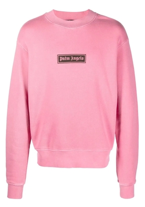 Palm Angels logo-print cotton sweatshirt - Pink
