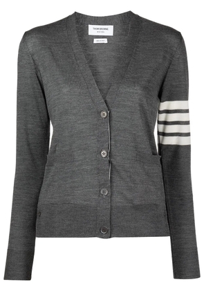 Thom Browne 4-Bar stripe V-neck cardigan - Grey