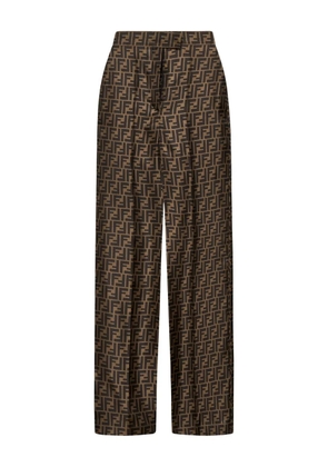 FENDI FF-motif printed trousers - Brown