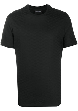 Emporio Armani plain textured T-shirt - Black