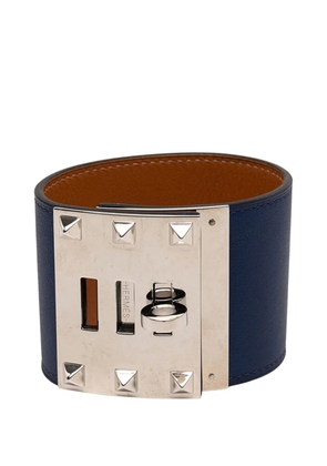 Hermès Pre-Owned 2015 Swift and Palladium Plated Kelly Extreme Dog Bracelet costume bracelet - Blue