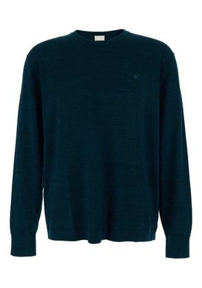Calvin Klein logo-embroidered sweater - Blue