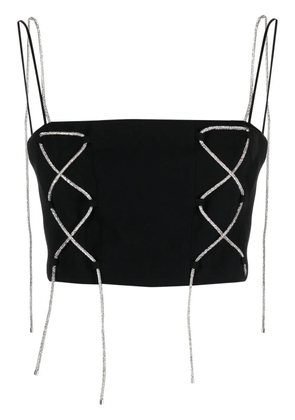 Giuseppe Di Morabito rhinestone-straps cropped top - Black