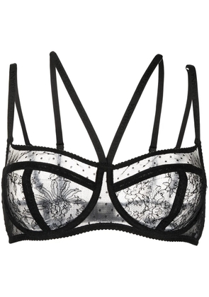 Dolce & Gabbana floral-lace balcony bra - Black