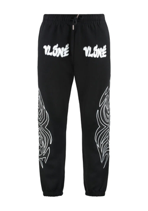 Vlone graphic-print elasticated-cuff sweatpants - Black