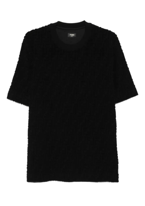 FENDI textured crew-neck T-shirt - Black