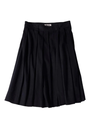 Miu Miu pleated suede midi skirt - Blue