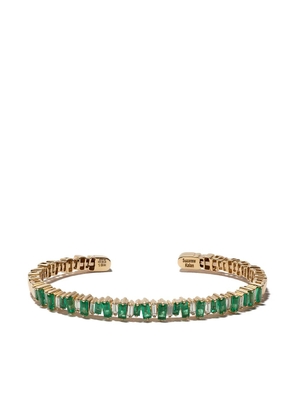 Suzanne Kalan 18kt yellow gold emerald and diamond cuff