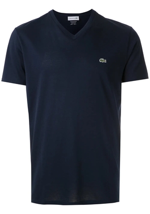 Lacoste logo-appliqué V-neck cotton T-shirt - Blue