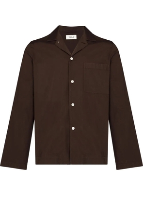 TEKLA long-sleeve pyjama shirt - Brown