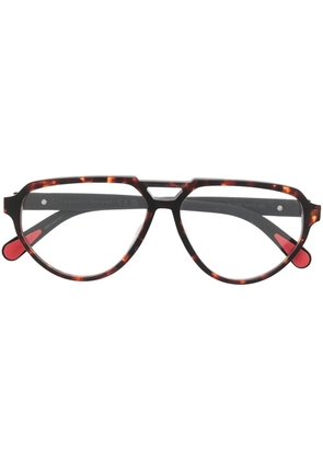 Moncler Eyewear tortoiseshell pilot-frame glasses - Brown