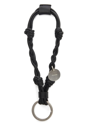 Jil Sander knot-detail leather keyring - Black