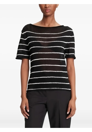 Tommy Hilfiger striped boat-neck T-shirt - Black