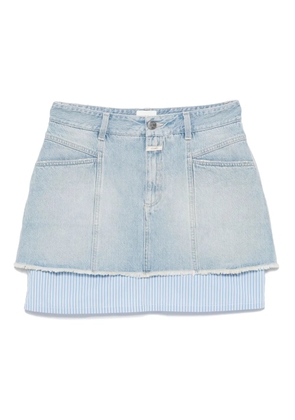 Closed layered mini skirt - Blue
