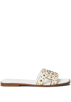 TWINSET stud-embellished slides - White