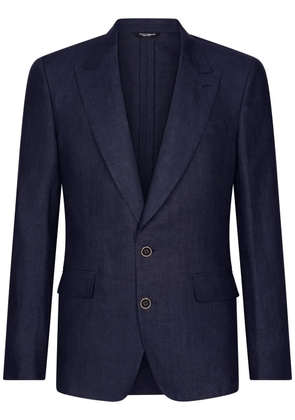Dolce & Gabbana Sicilia-fit linen single-breasted blazer - Blue