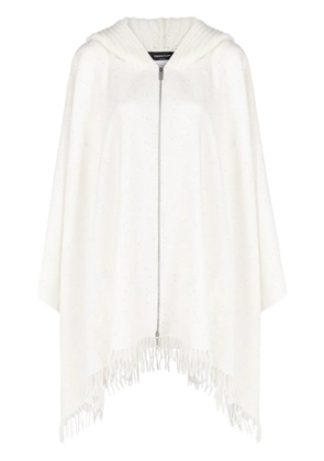 Fabiana Filippi knitted zip-up cape - White