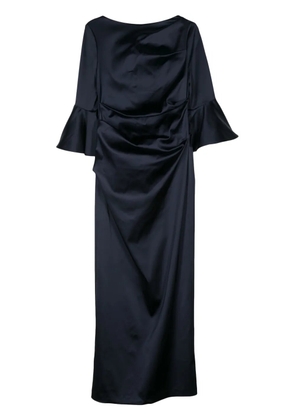 Talbot Runhof gathered duchess-satin gown - Blue