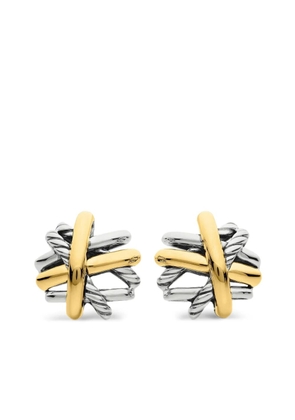 David Yurman 18kt yellow gold and sterling silver Crossover stud earrings (11mm)