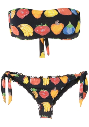 Amir Slama Frufru bandeau bikini set - Black
