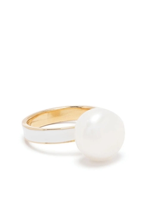 BEATRIZ PALACIOS White Moon pearl ring - Gold