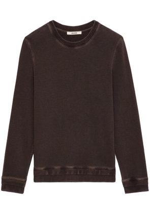 Zadig&Voltaire chevron-embroidered organic-cotton sweatshirt - Brown