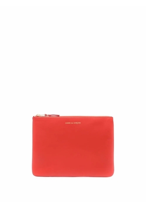 Comme Des Garçons Wallet logo-print leather pouch - Orange