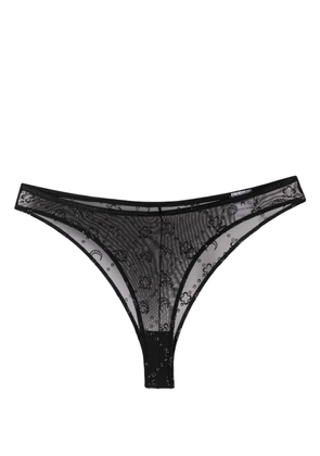 Marine Serre Moonagram glittered mesh briefs - Black