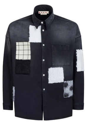 Marni patchwork-detail denim shirt - Black