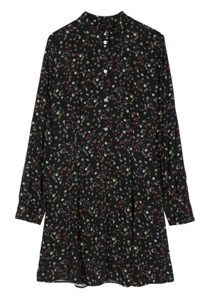 PS Paul Smith floral-print stripe-detail dress - Black