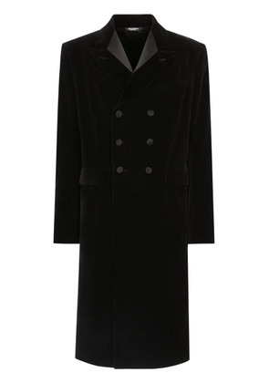 Dolce & Gabbana velvet double-breasted coat - Black