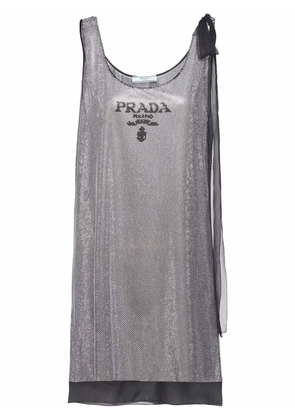 Prada crystal-embellished chiffon dress - Silver
