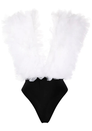 Alchemy x Lia Aram ruffled sleeveless bodysuit - White