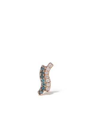 Maria Black 14kt yellow gold Wave blue sapphire and diamond stud