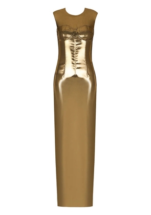 Dolce & Gabbana metallic bustier maxi dress - Gold