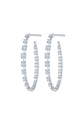 KWIAT 18kt white gold diamond Starry Night hoop earrings - Silver