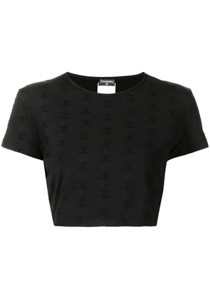 CHANEL Pre-Owned 1997 CC logo-embroidered crop top - Black