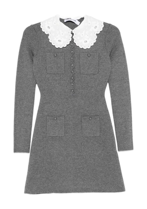 Self-Portrait long-sleeve mini dress - Grey