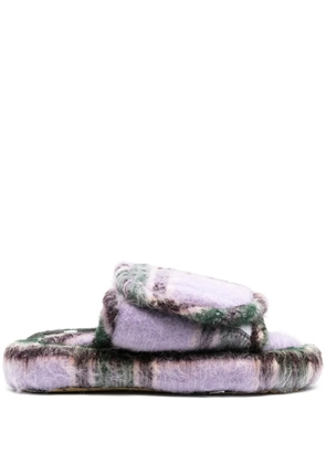 DUOltd Volume tartan wool slippers - Purple