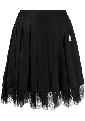 Natasha Zinko floral-lace pleated skirt - Black