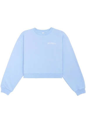 Sporty & Rich Rizzoli cropped logo-print sweatshirt - Blue
