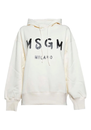 MSGM graphic-logo hoodie - Neutrals