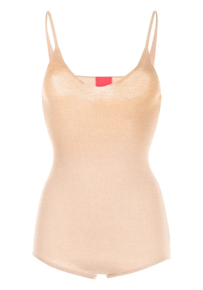 Cashmere In Love Joni fine-knit cashmere bodysuit - Brown