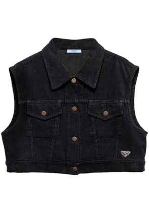 Prada corduroy denim vest - Black
