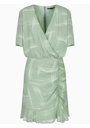 Armani Exchange ruched v-neck dress - Green