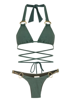 Amir Slama wrap-around bikini set - Green
