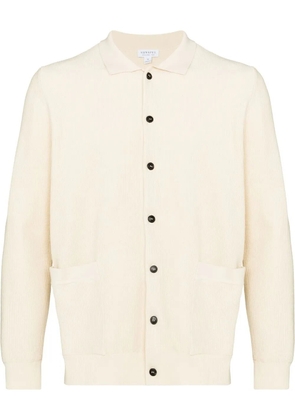 Sunspel buttoned-up knitted cardigan - Neutrals